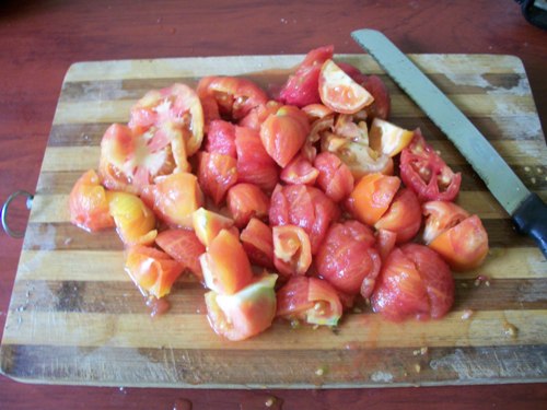 chop tomatoes roughly