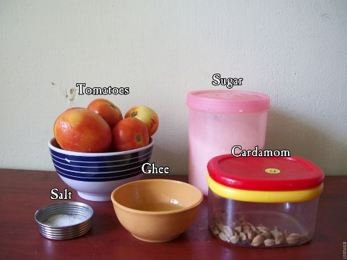 ingredients for Tomato Jam 