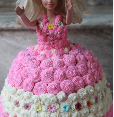 Doll In Pink Dress Cake- Order Online Doll In Pink Dress Cake @ Flavoursguru