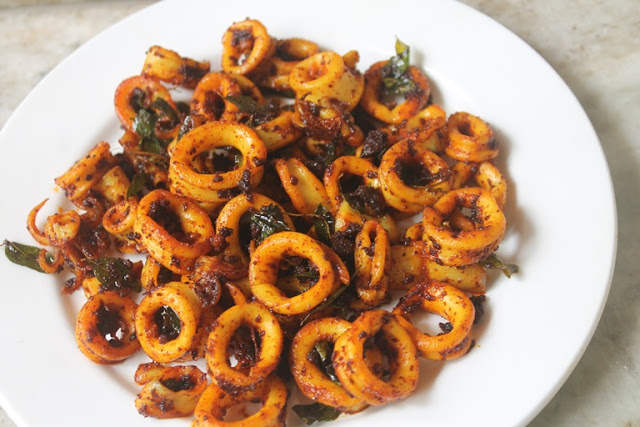 Squid Fry Recipe - Kanava Fry Recipe - Squid Masala Fry Recipe - Yummy ...