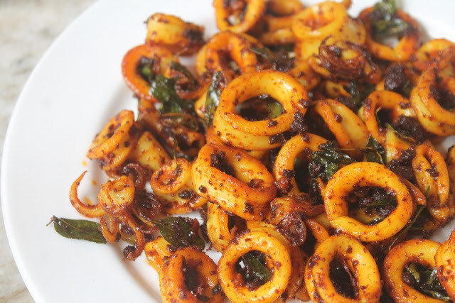 Squid Fry Recipe - Kanava Fry Recipe - Squid Masala Fry Recipe - Yummy ...