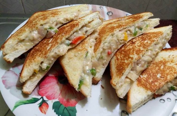 Cheesiest Veg Sandwich Recipe - Vegetable & Cheese Sandwich Recipe