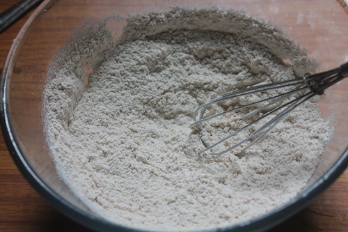 dry ingredients for making palm jaggery cake