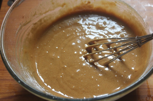 cake batter for making palm jaggery cake