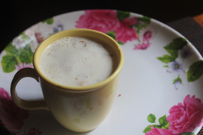 Hot Gulkand Milk Recipe   Hot Rose Preserve Milk Recipe - 3