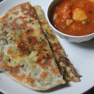 Spring Onion   Cheese Paratha Recipe - 46