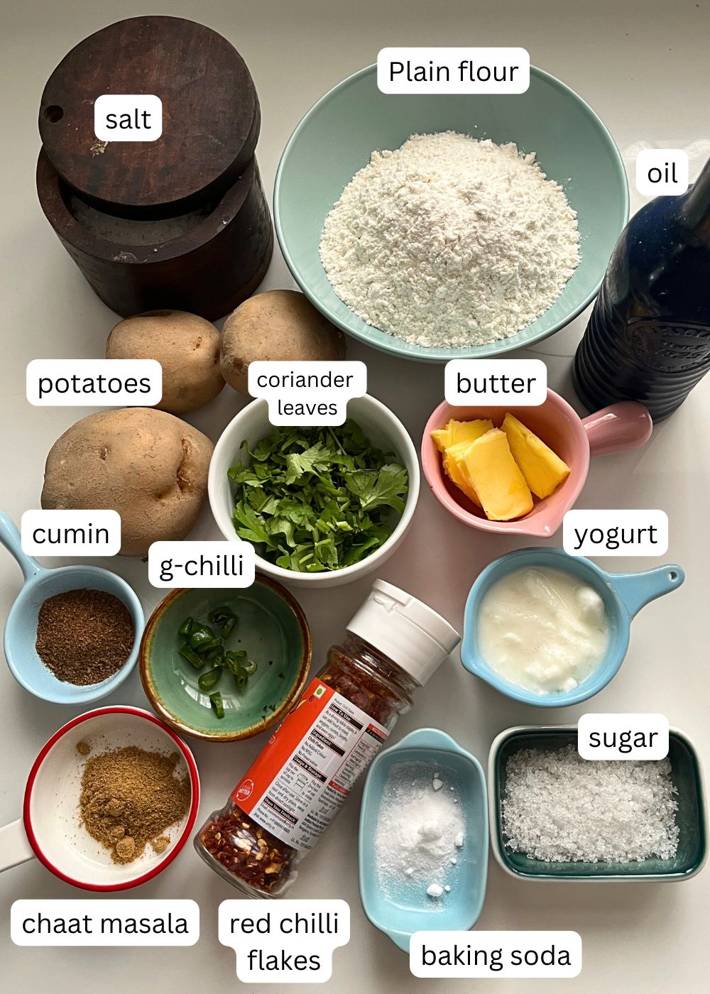 ingredients for Aloo Kulcha Recipe