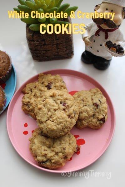 White Chocolate and Cranberry Cookies Recipe