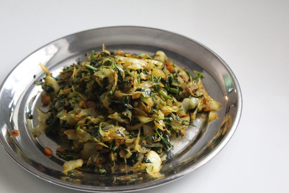 Cabbage Spinach Stir Fry
