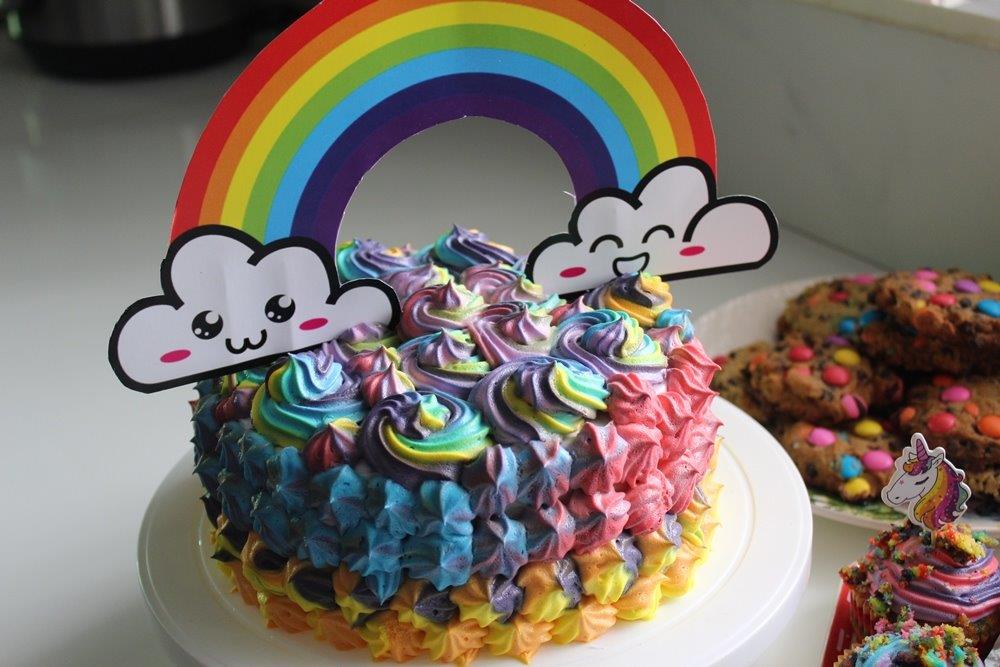 Rainbow layer cake recipe | BBC Good Food