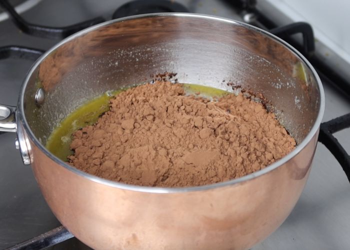 add in cocoa powder