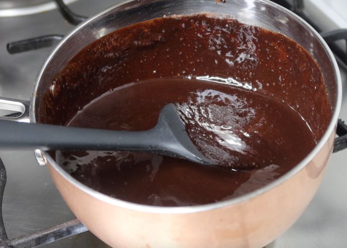 mix cocoa into the butter