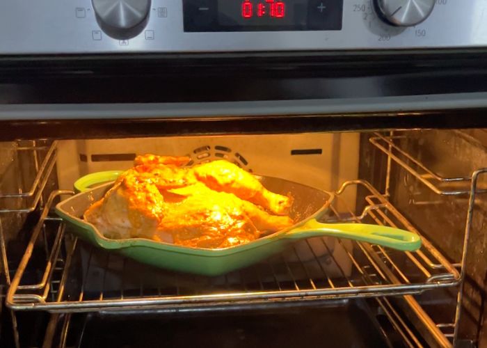 continue cooking in oven